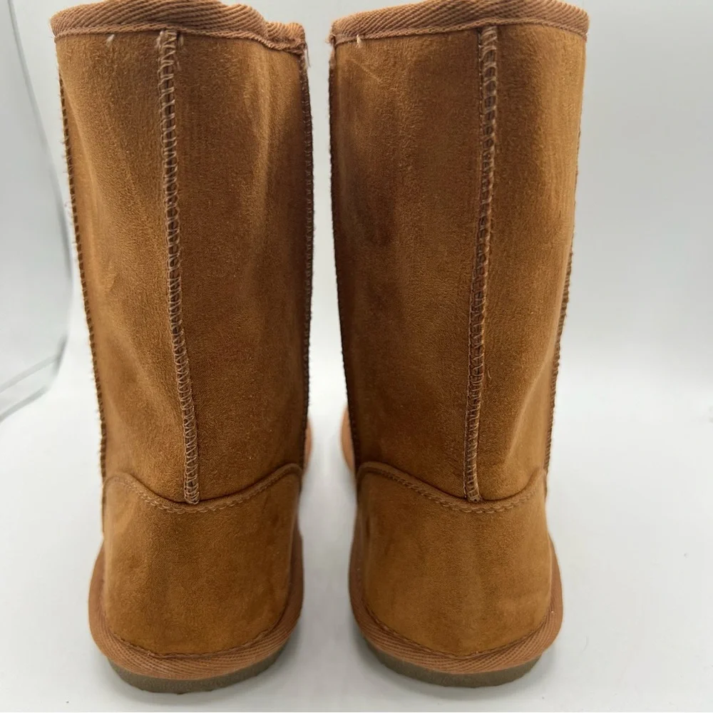 Harper Canyon Girls Everly Faux Fur Lined Boots Tan‎ Chestnut Brown Sz 5 NWOT